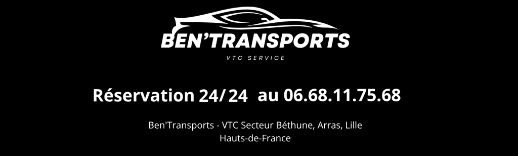 Carte Visite du Service Ben'Transports VTC bethune